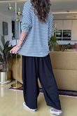 Made in Italy Perfect Breton V Long Sleeve Top Dark Grey - ** 